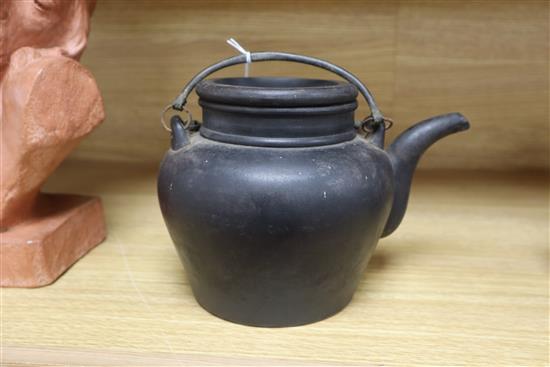 A Chinese pottery teapot height 15cm